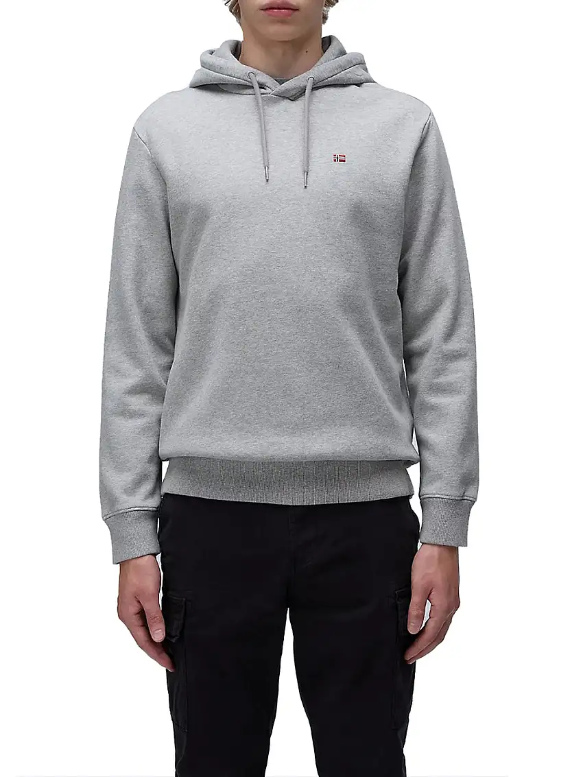 Felpa Cappuccio Napapijri Balis Hood da Uomo - Grigio