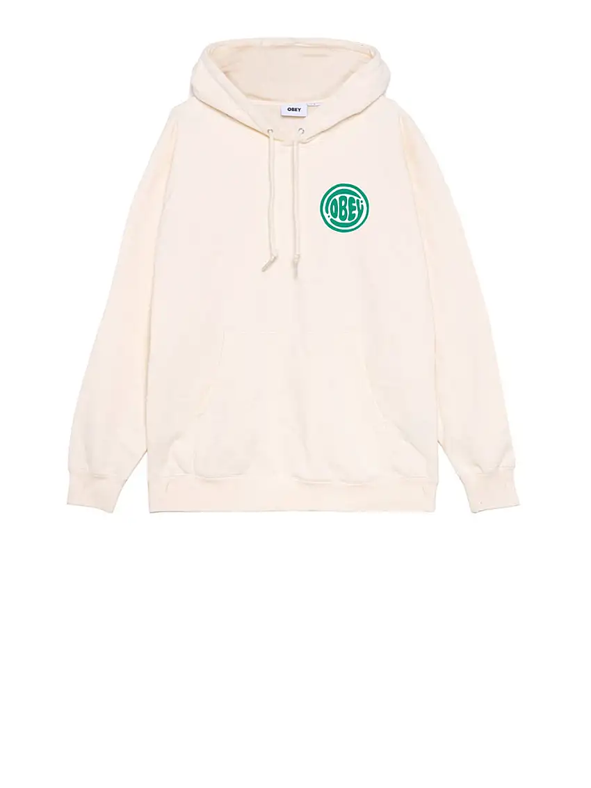 Felpa Cappuccio Obey Bubble Fleece da Uomo - Bianco