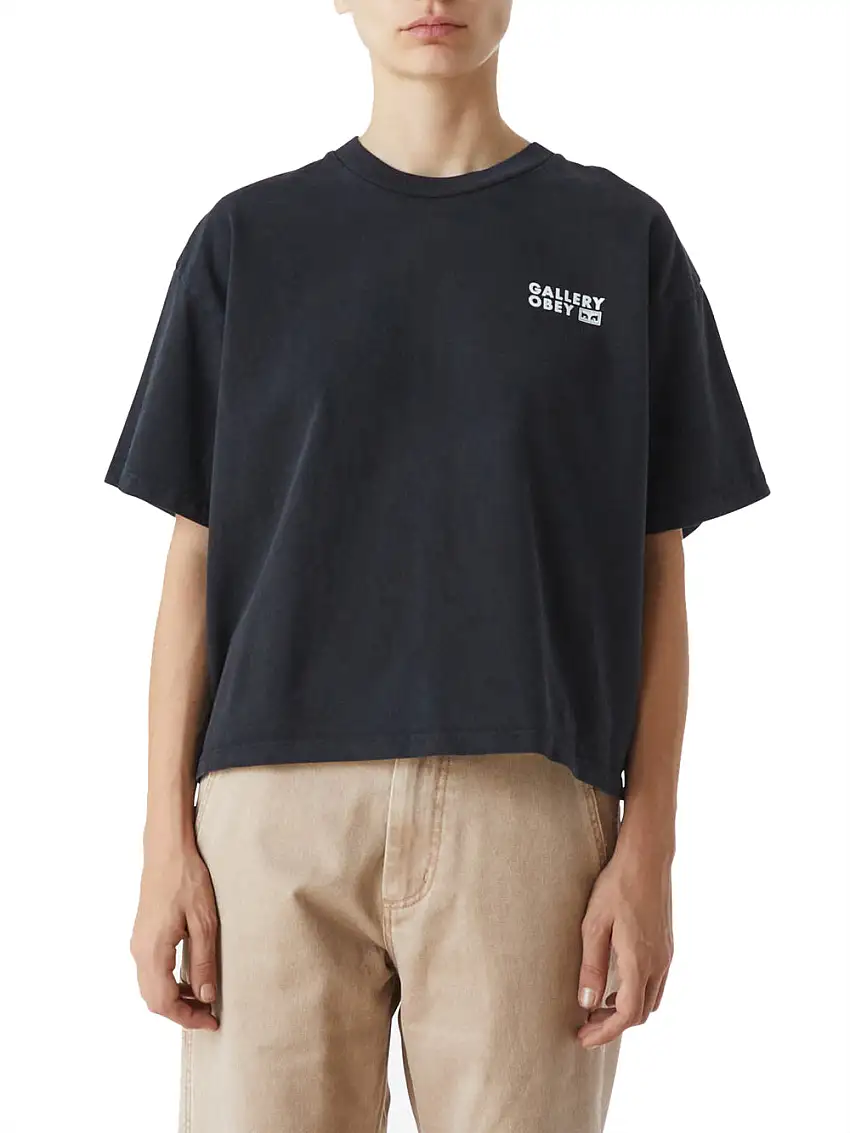 T-shirt Obey Boxy Gallery Unisex - Nero