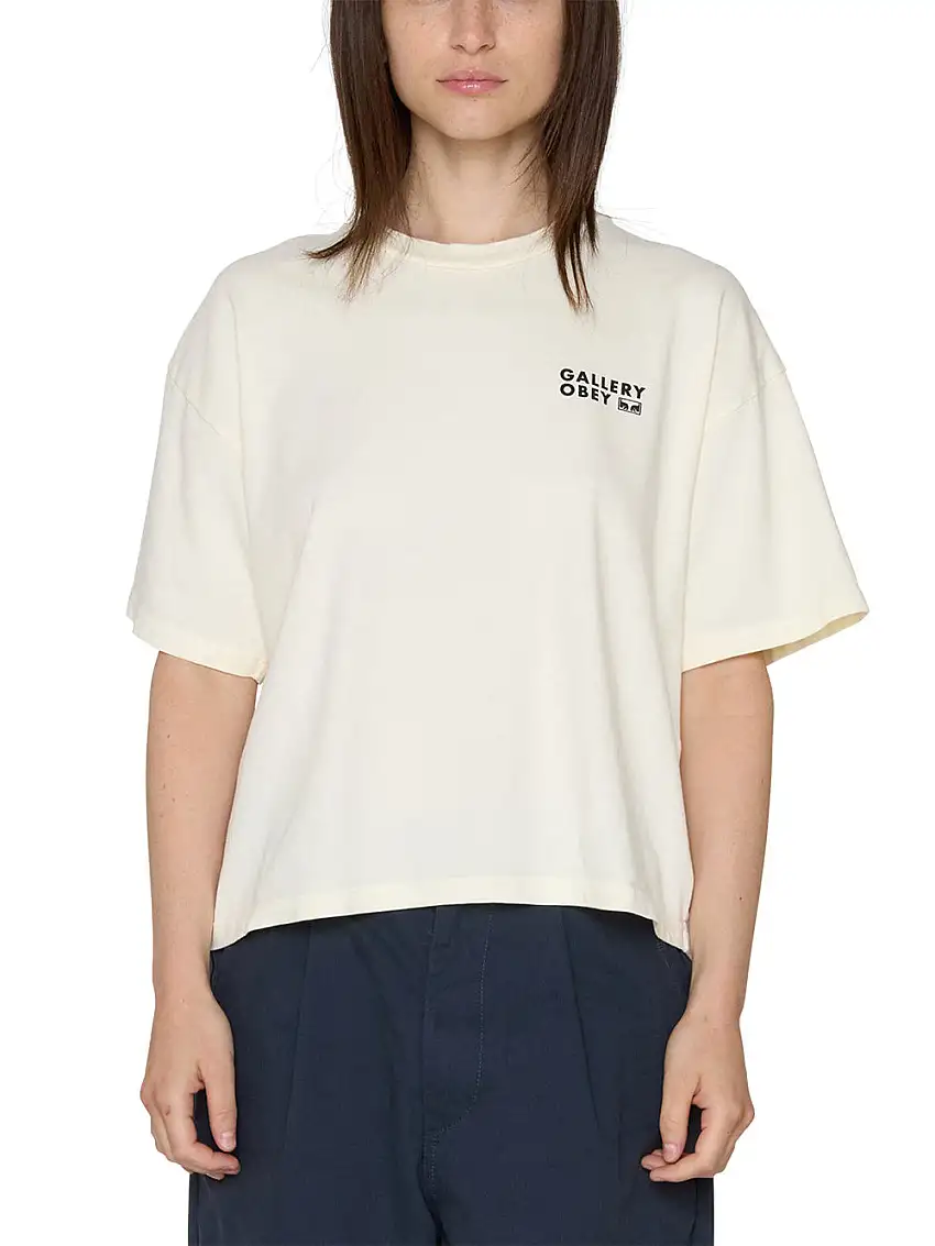 T-shirt Obey Boxy Gallery Unisex - Bianco