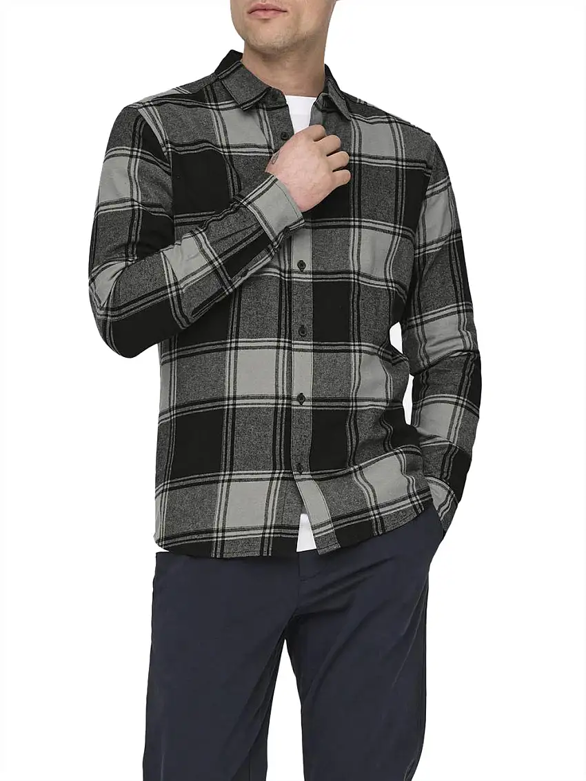 Camicia Casual Only e Sons da Uomo - Grigio