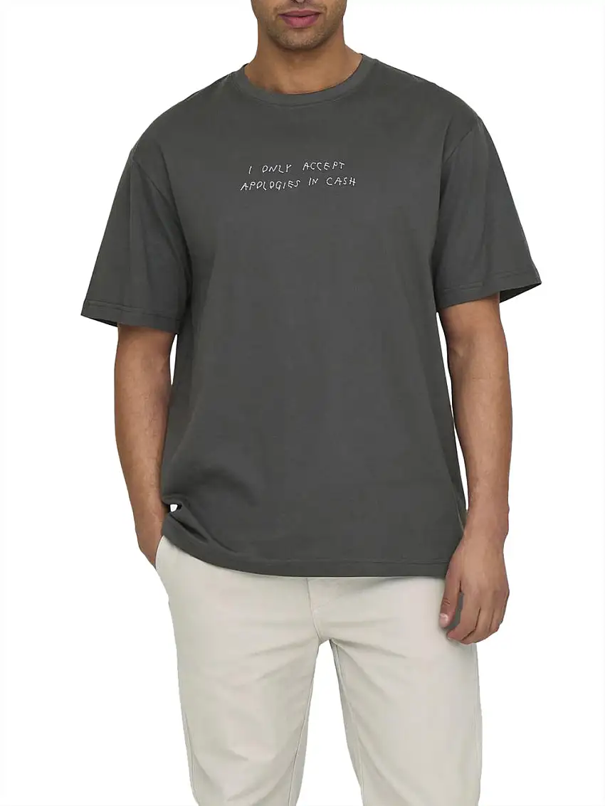 T-shirt Only e Sons da Uomo - Grigio