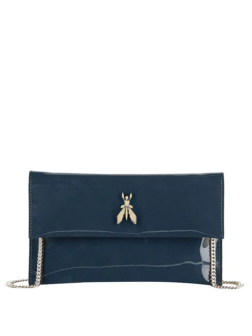 Borsa Pochette Patrizia Pepe Ultra Glossy da Donna - Grigio