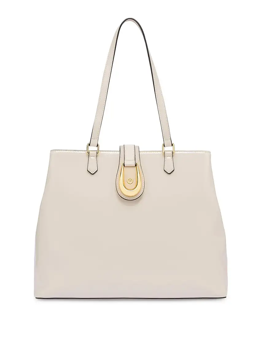 Borsa Shopper Pollini Craq Patent da Donna - Avorio
