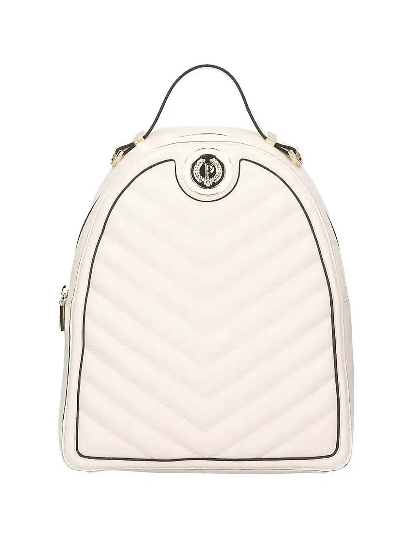 Zaino Pollini Plain Pu Quilted da Donna - Avorio