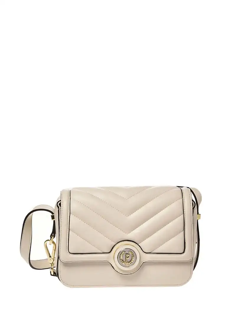 Borsa a Tracolla Pollini Plain Pu Quilted da Donna - Avorio
