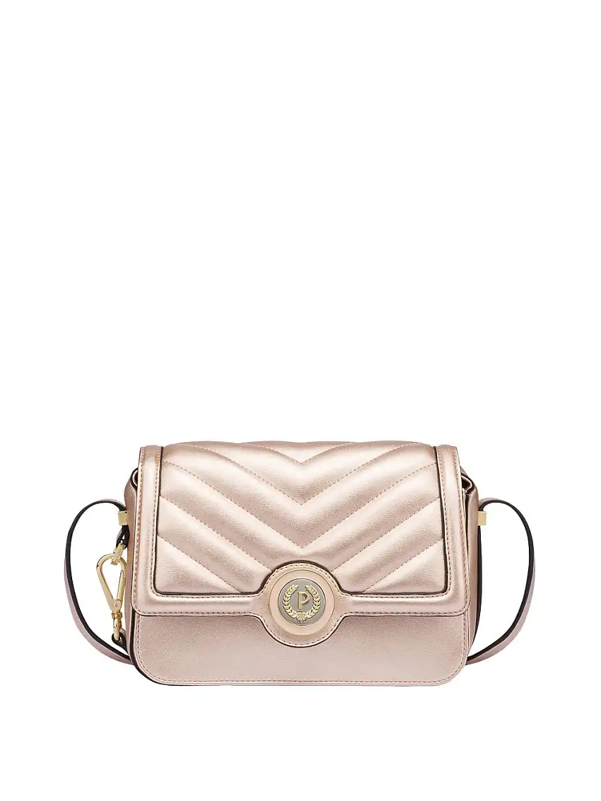 Borsa a Tracolla Pollini Plain Pu Quilted da Donna - Rosa