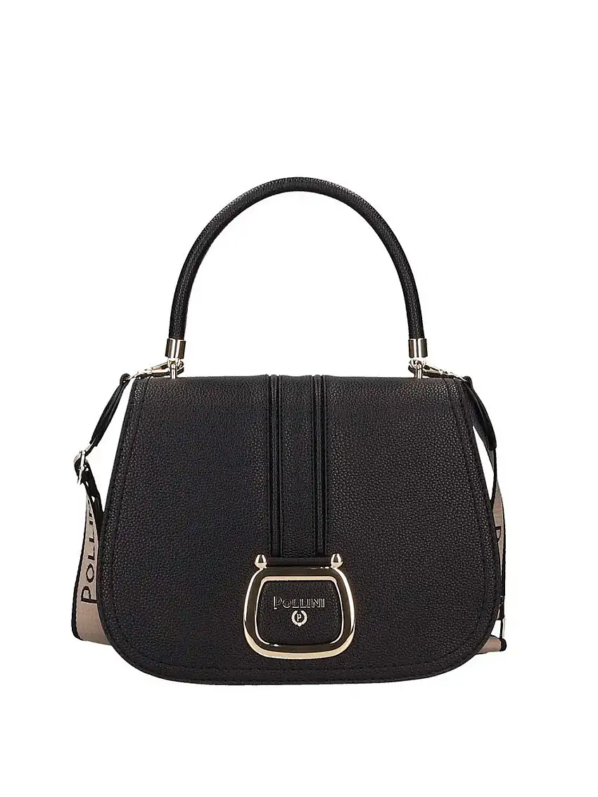 Borsa a Tracolla Pollini Grained Pu da Donna - Nero