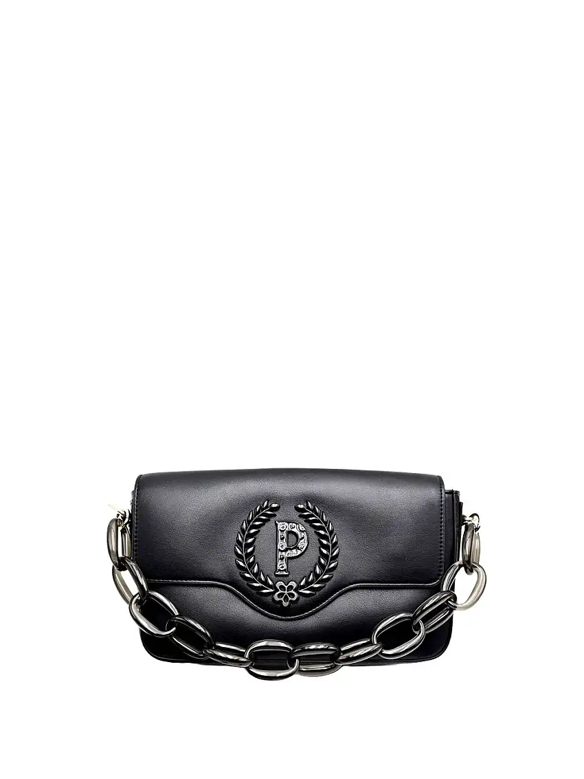 Borsa a Tracolla Pollini Plain Pu da Donna - Nero