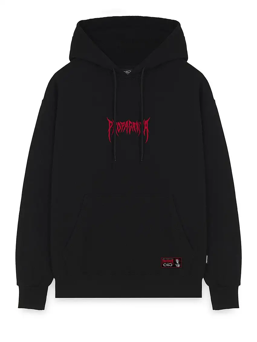 Felpa Cappuccio Propaganda Ribs Crown da Uomo - Nero