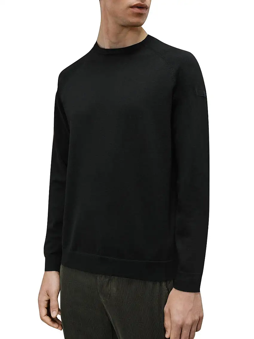 Pullover Rrd Amos Cotton Round Knit da Uomo - Nero