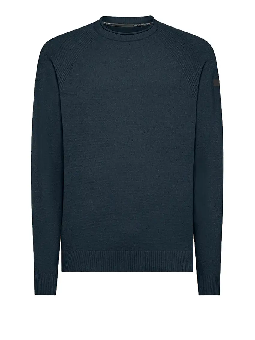 Pullover Rrd Velvet Round Knit da Uomo - Blu