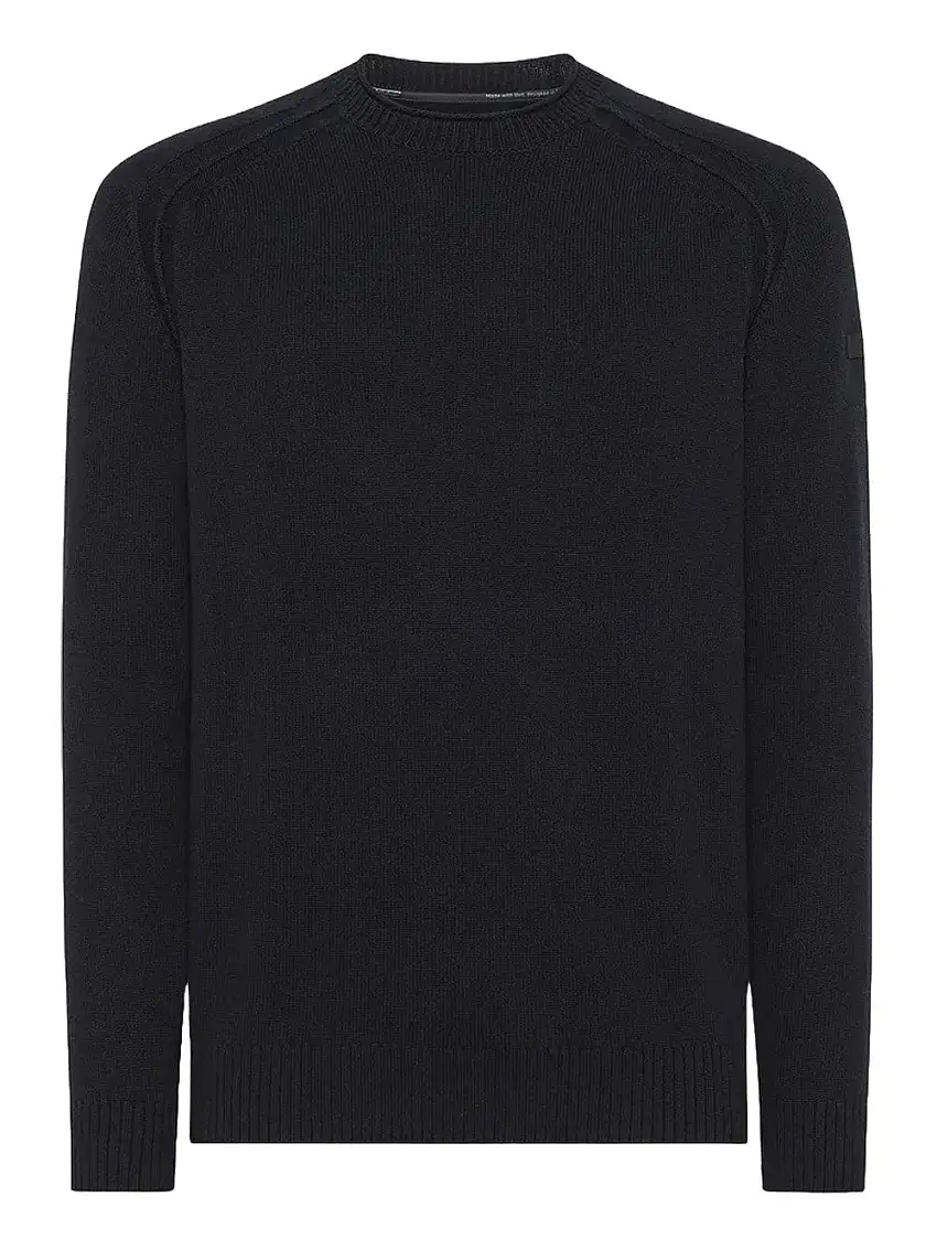 Pullover Rrd Cotton Plain Round da Uomo - Blu