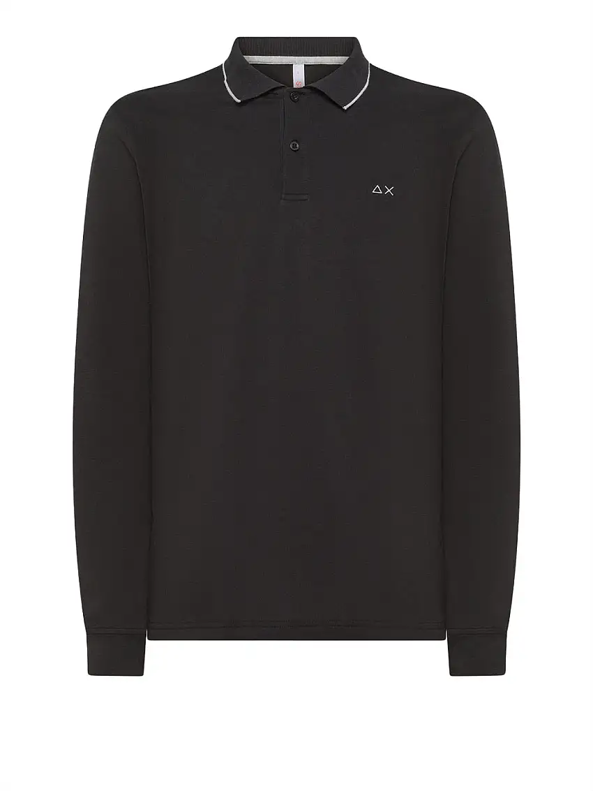 Polo Sun68 Small Stripes da Uomo - Nero