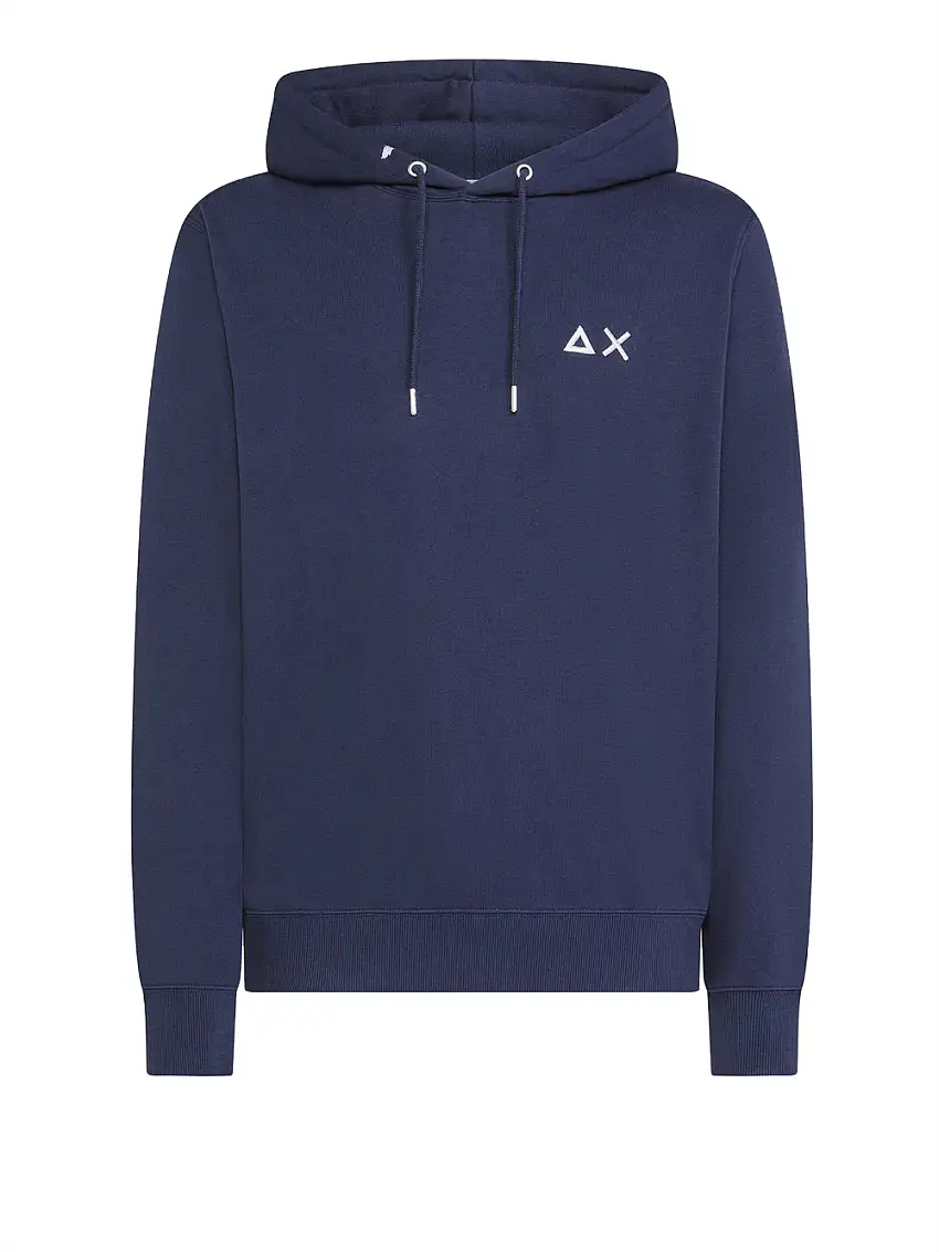 Felpa Cappuccio Sun68 Hood Cotton da Uomo - Blu