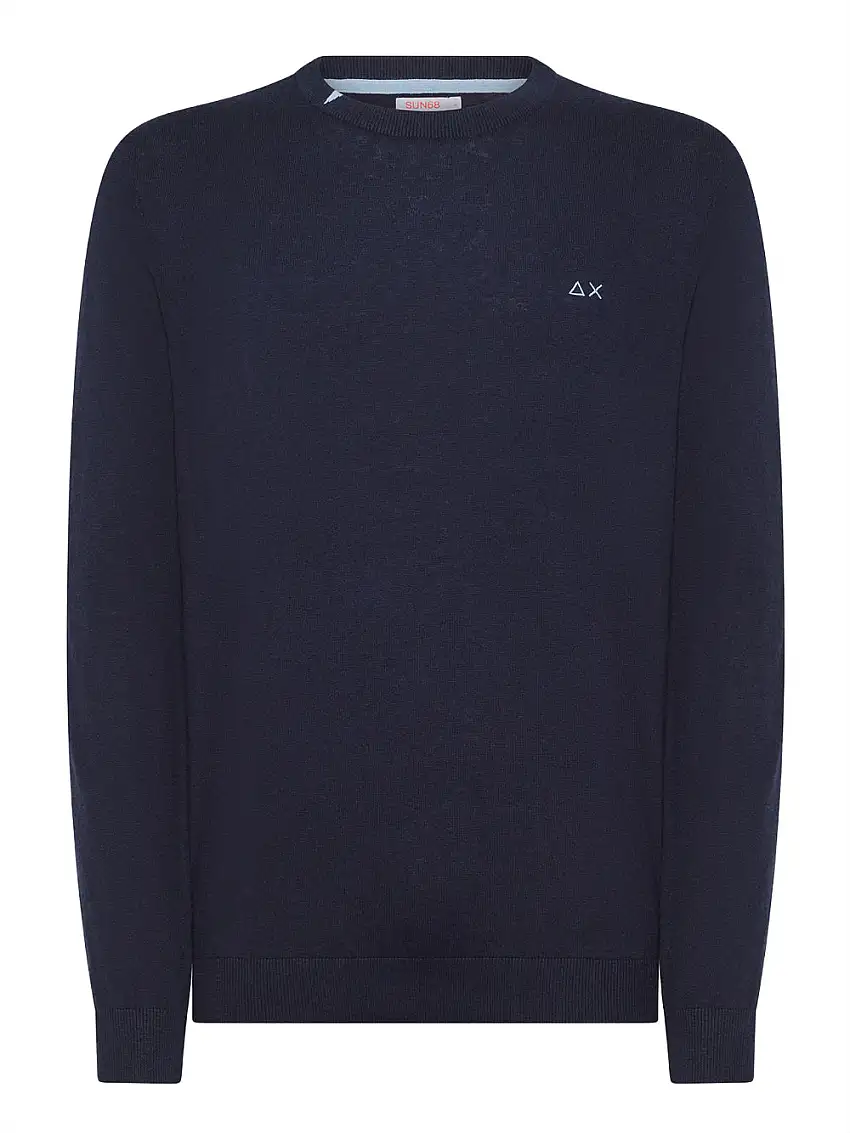 Pullover Sun68 Round Solid da Uomo - Blu