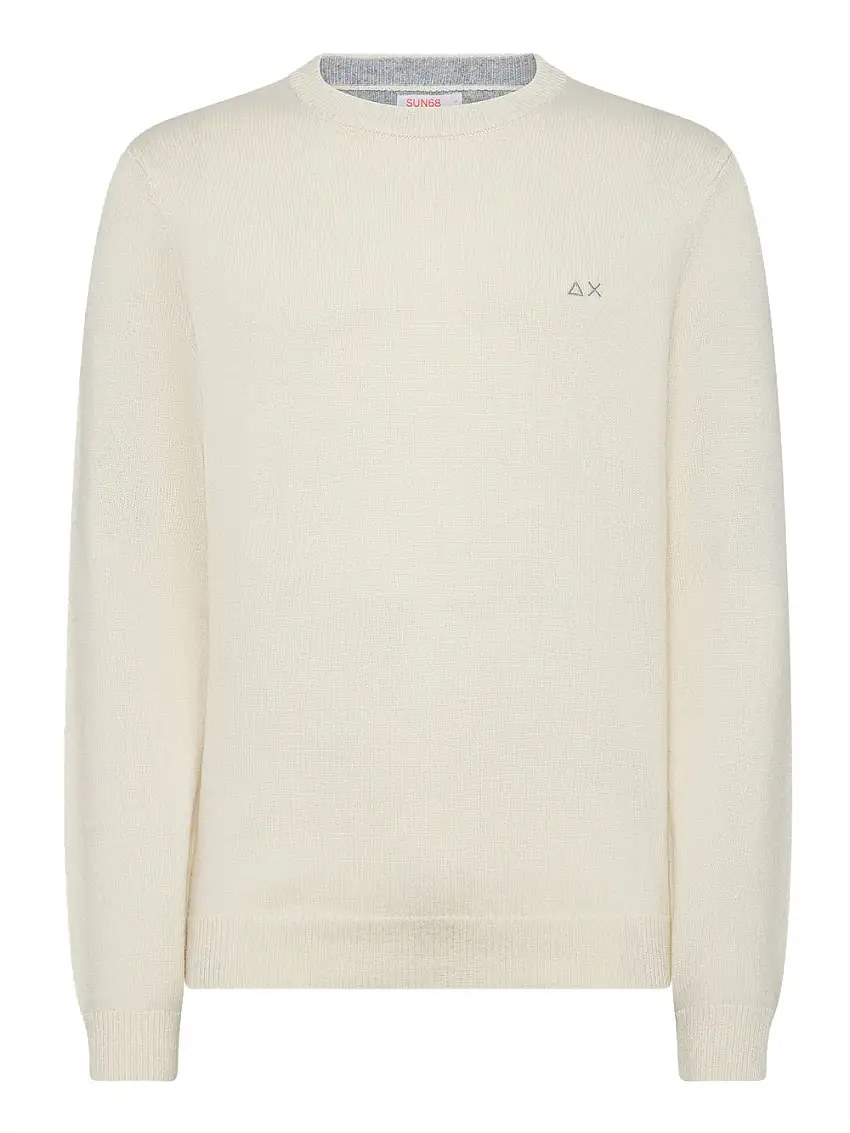 Pullover Sun68 Round Solid Warm da Uomo - Bianco