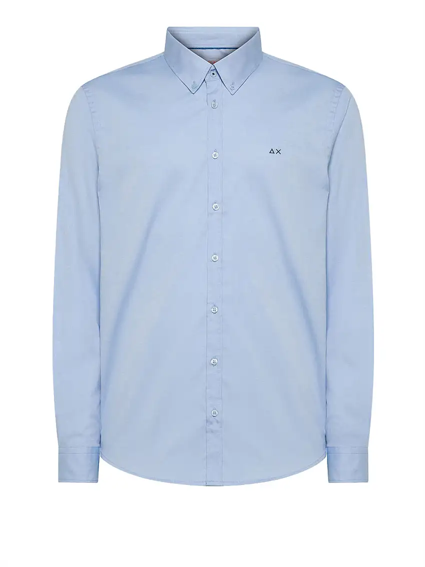 Camicia Classica Sun68 Small Collar da Uomo - Celeste
