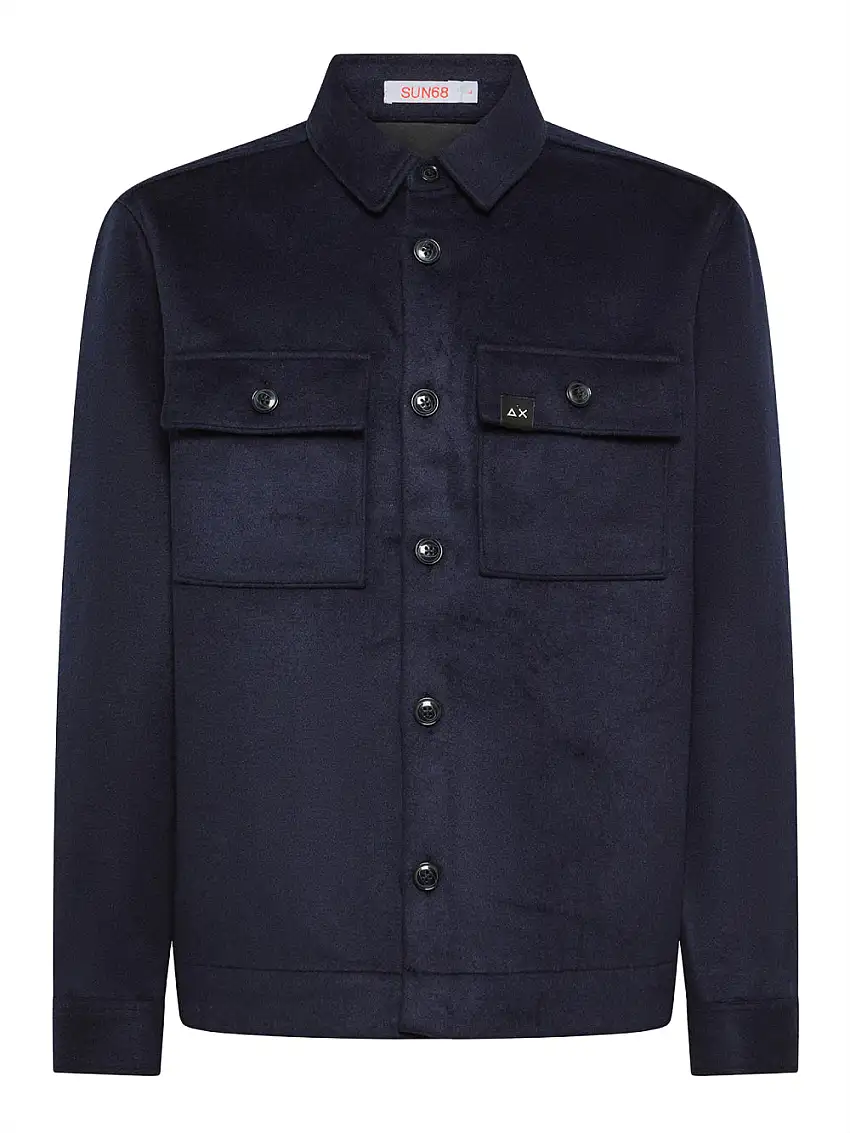 Camicia Sun68 Over Shirt Panno da Uomo - Blu