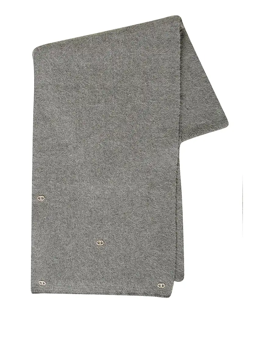 Sciarpa Twin Set Oval T Strass da Donna - Grigio