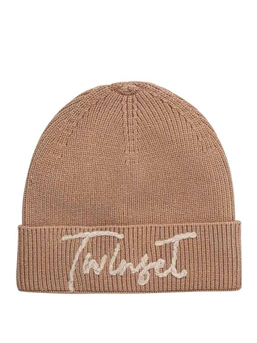 Berretto Twin Set Ricamo Logo da Donna - Marrone