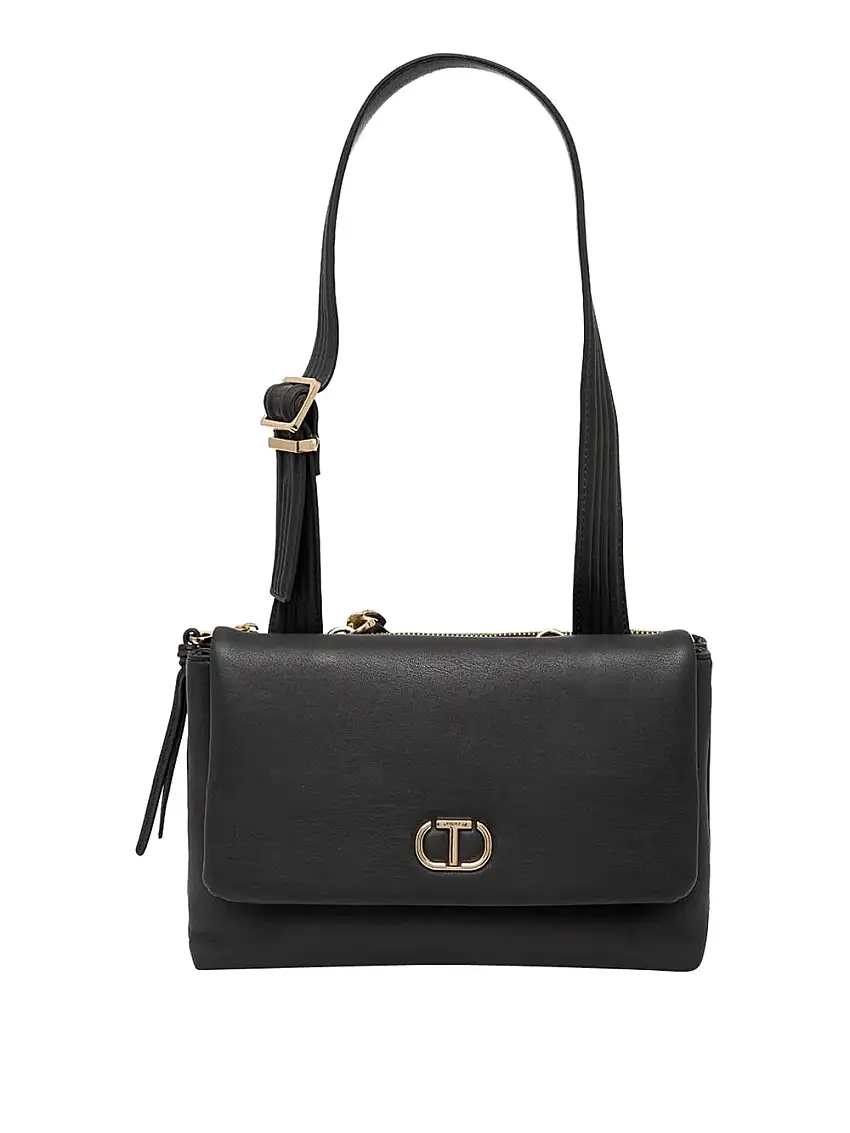 Borsa a Tracolla Twin Set Con Patta da Donna - Grigio