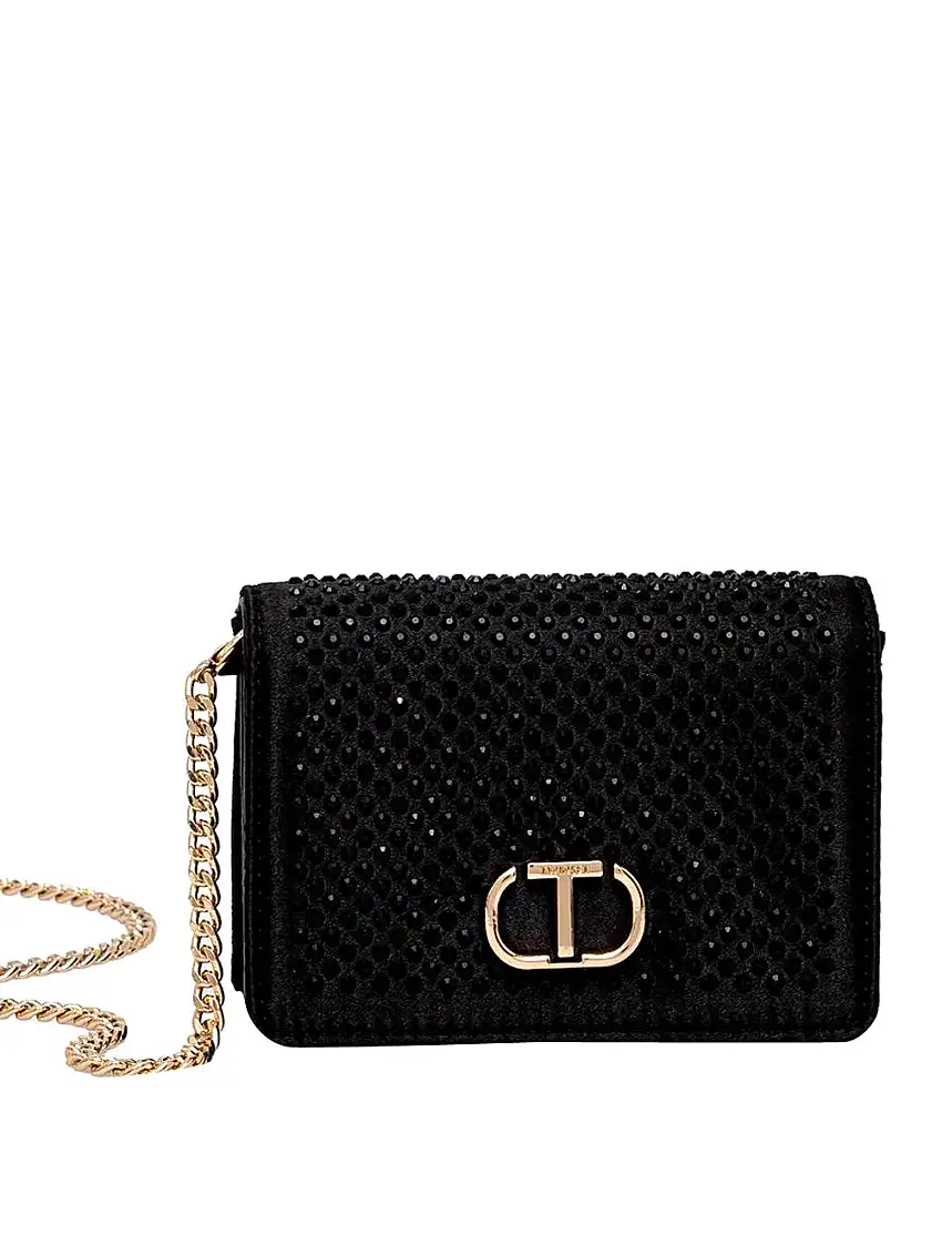 Borsa a Tracolla Twin Set Mini da Donna - Nero