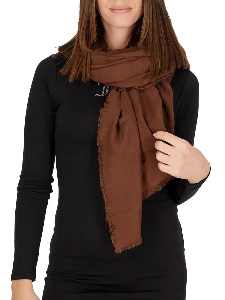 Foulard Twin Set Logo Jacquard da Donna - Marrone