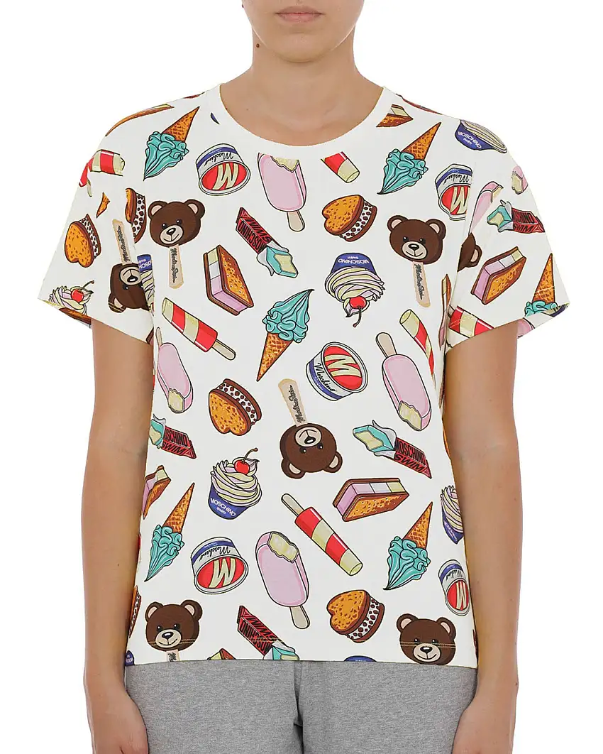 Moschino Swim Cotone/Elastan Icecream Gelato Bianco