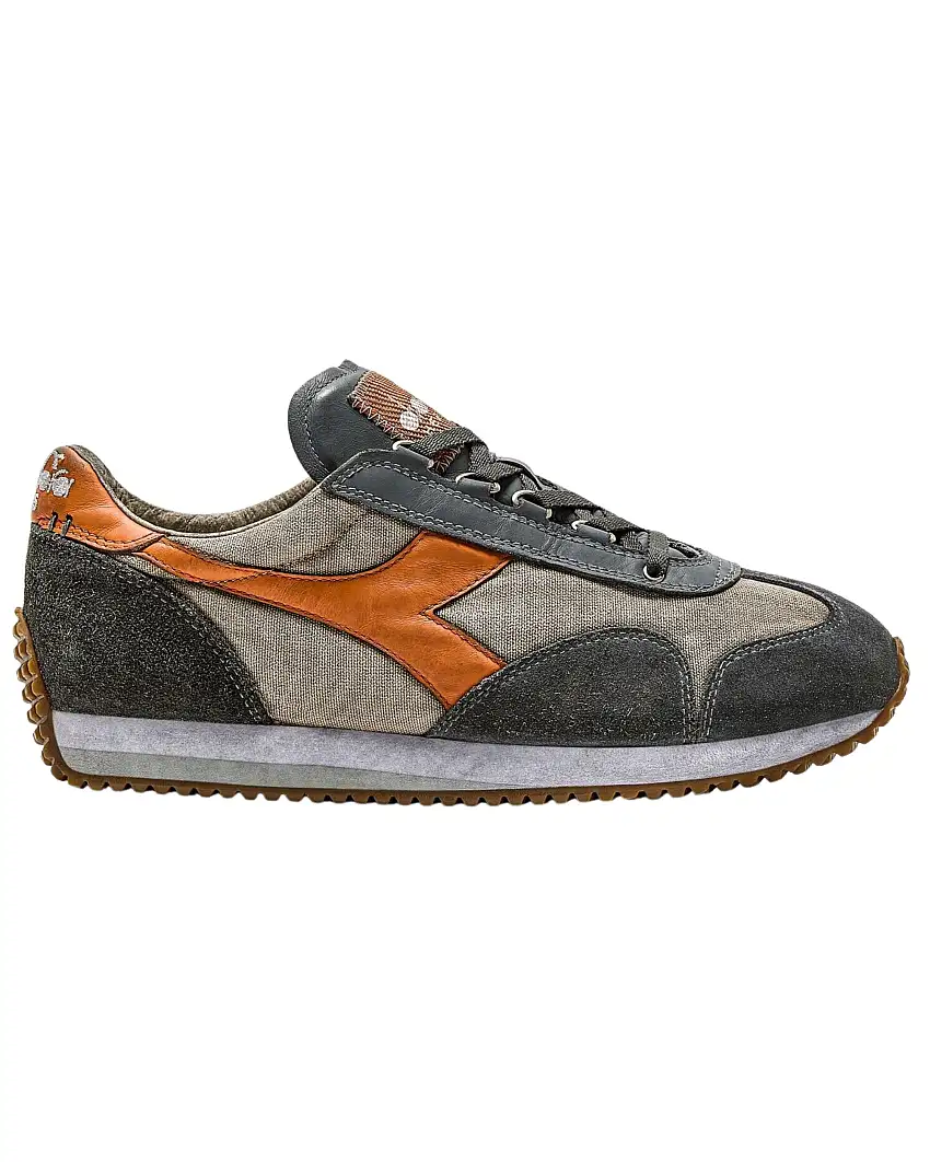 Diadora Heritage Scarpe Equipe H Dirty Stone Wash Evo Pelle Bovina Grigio Beige