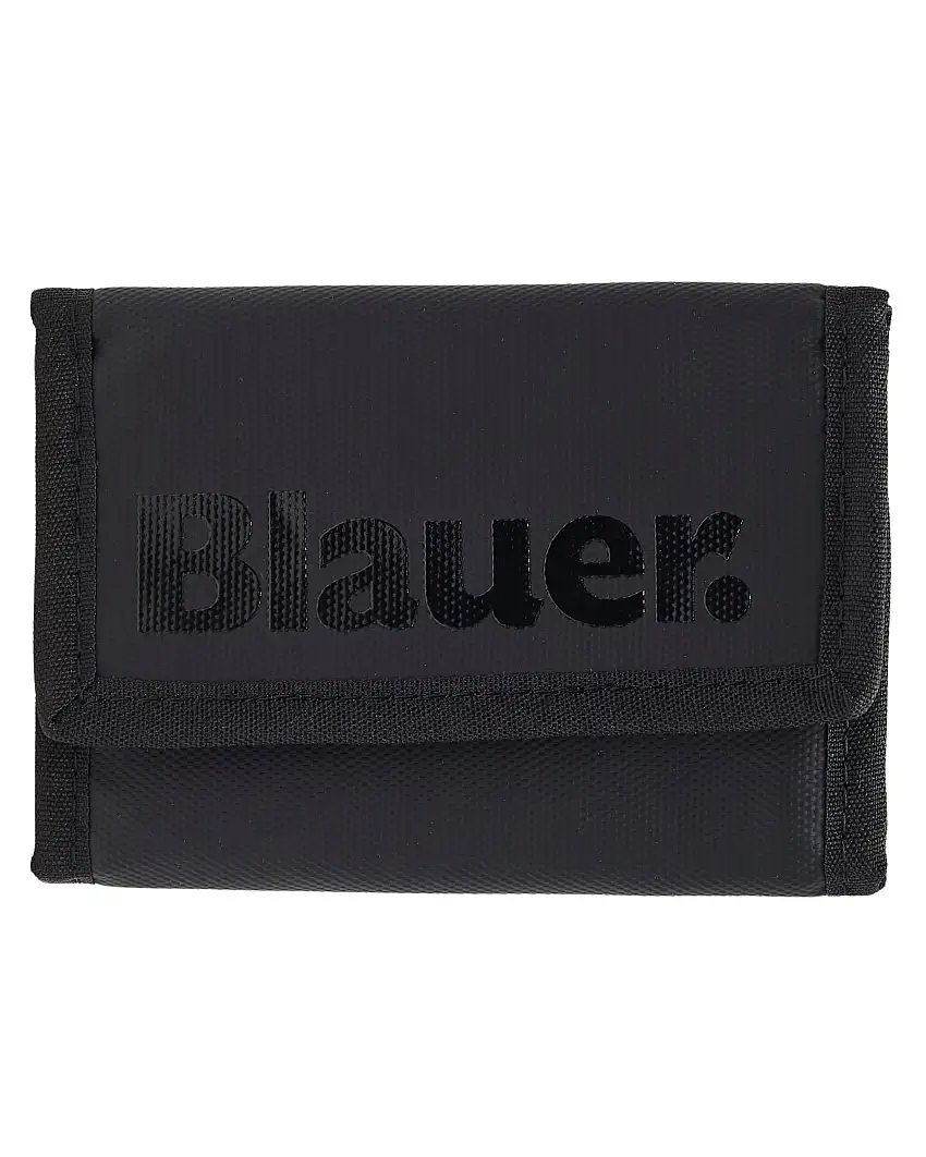 Blauer portafoglio portamonete a strappo con velcro Nero unisex