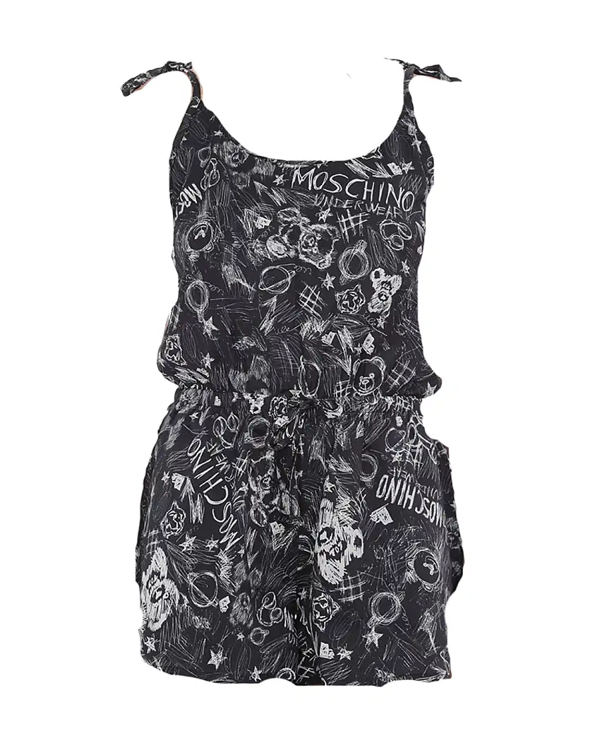 Moschino Underbear Tuta Corta Cotone Nero