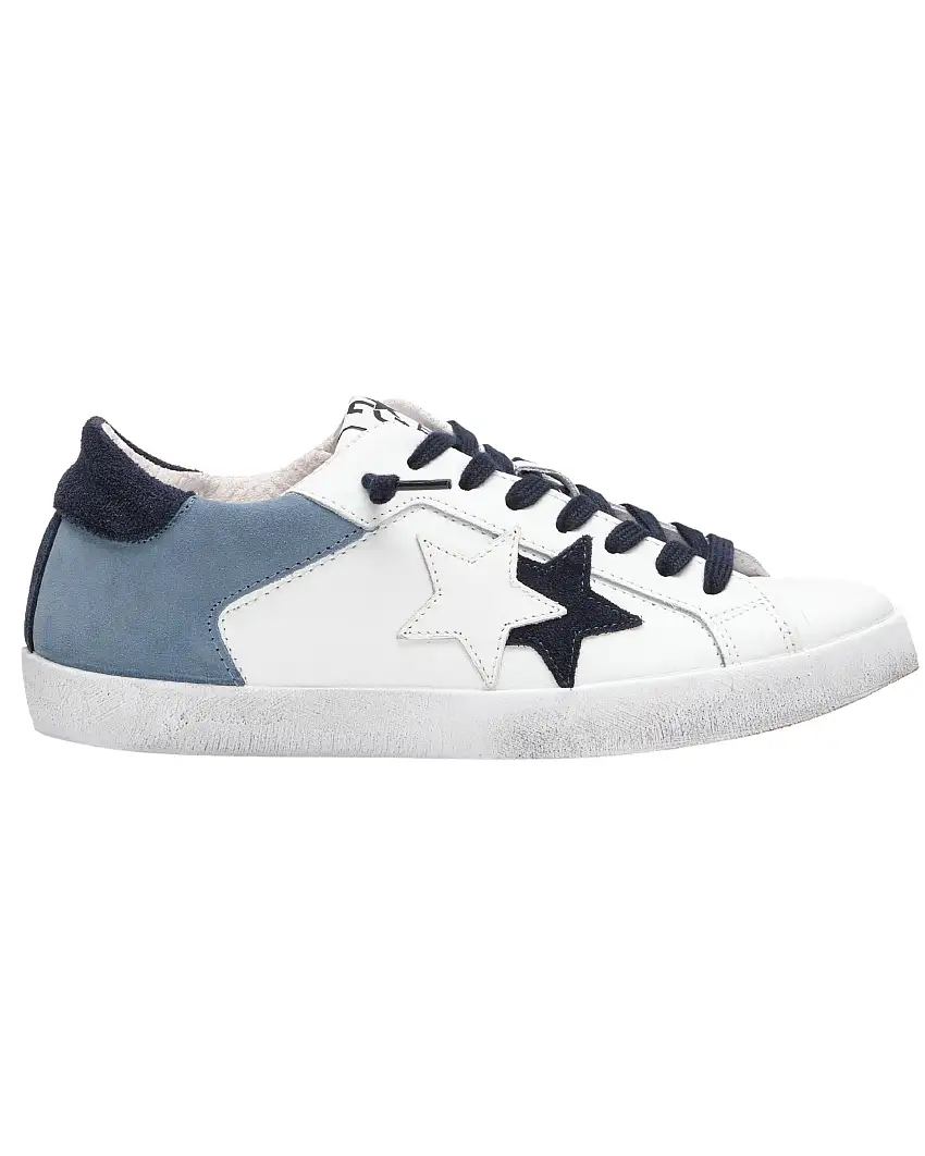 2Star scarpe Sneaker Very Star In Pelle Bianco Uomo