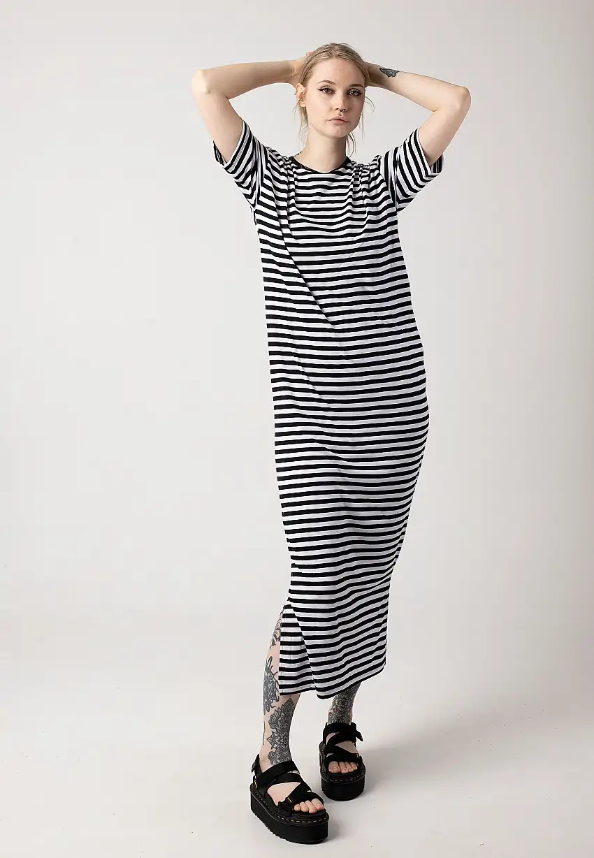 Noisy May - Mayden 2/4 Long Black/Bright White - Vestito