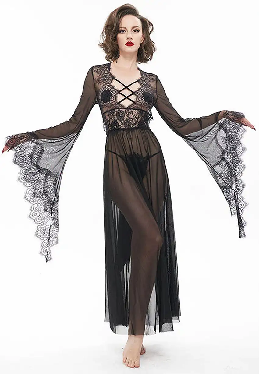 Devil Fashion - Heidi Flared Sleeve Lace - Lingerie