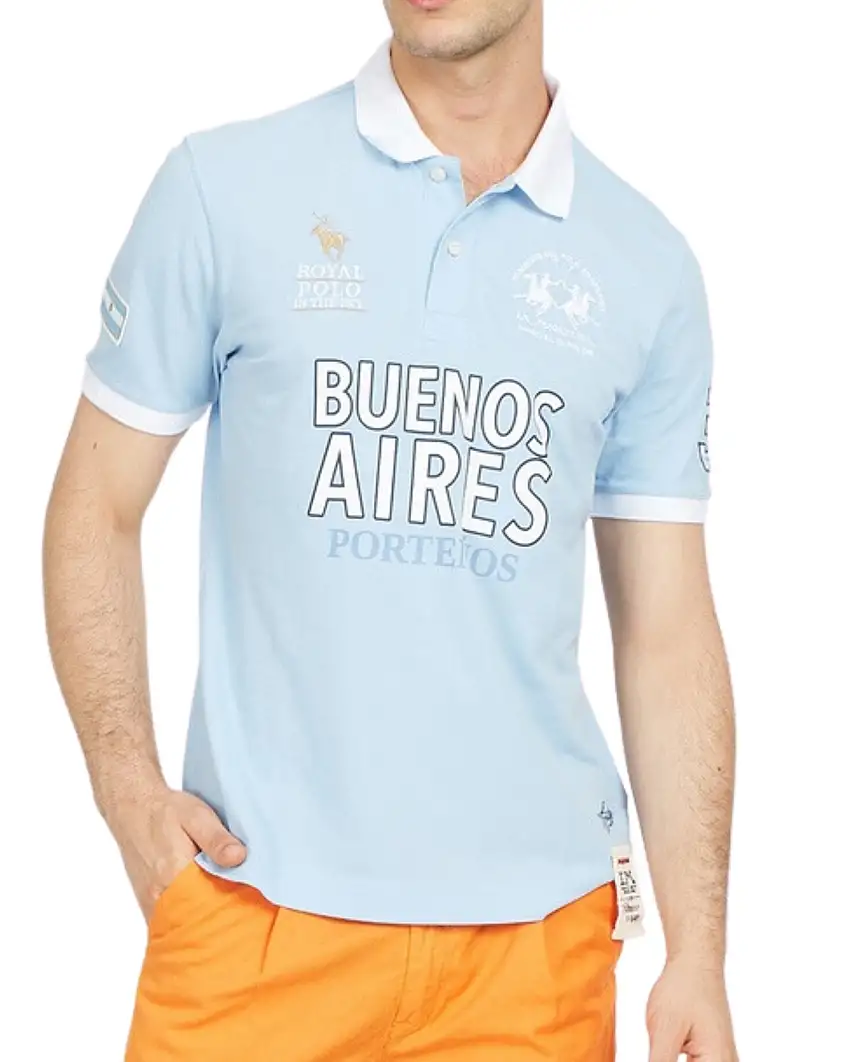 La Martina Polo Blue Bell S/s Cotton Piquet, Regular Fit Azzurro Uomo