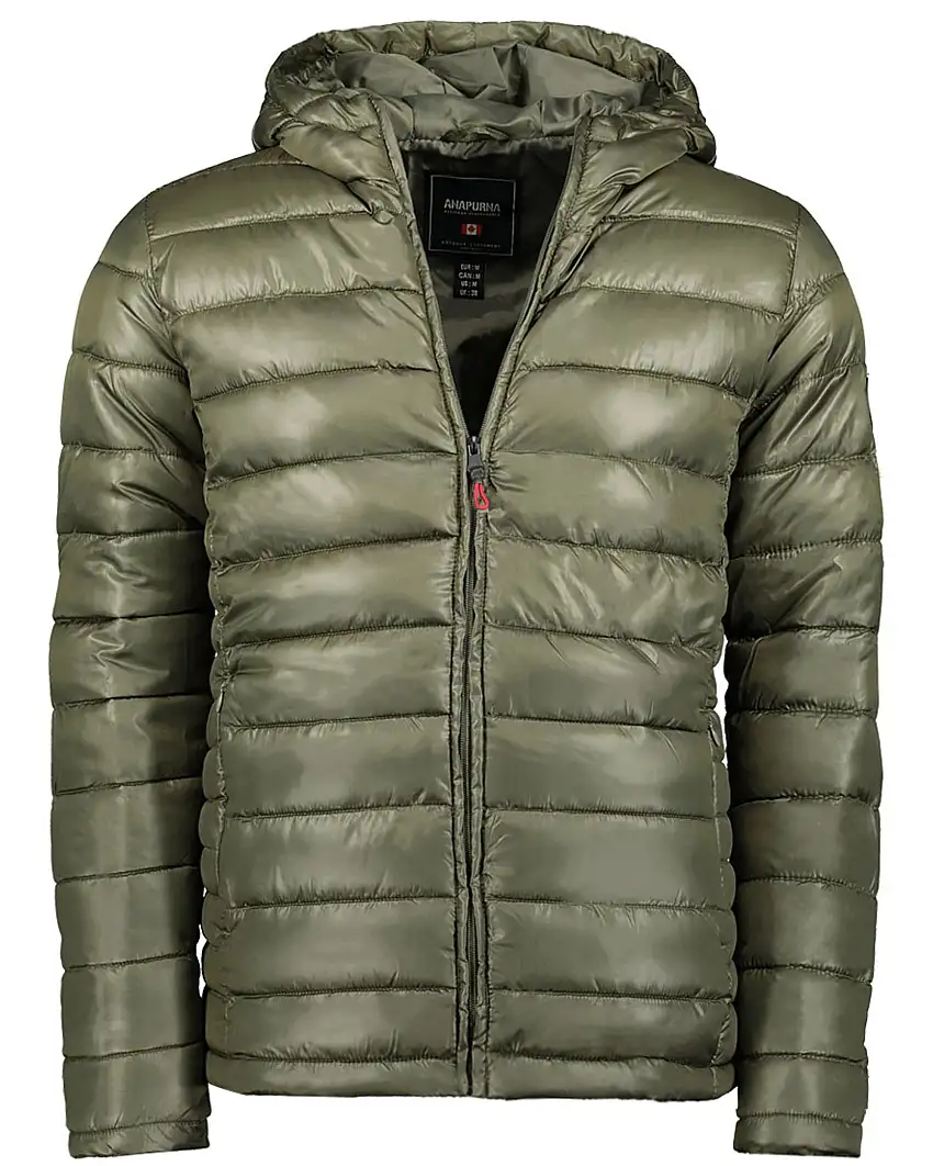 Geographical Norway Piumino Giubbotto Giubbino 100 Grammi Cappuccio Verde Uomo