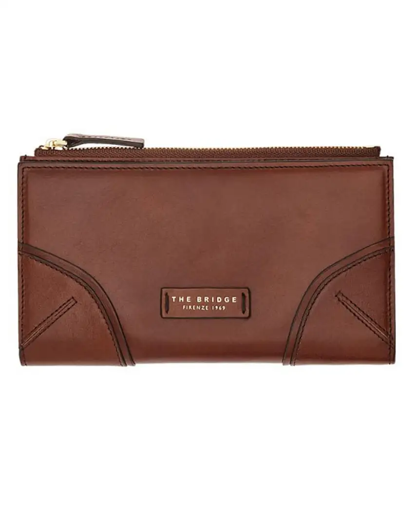 The Bridge Portafoglio Orizzontale Matilde in Pelle con Portamonete Marrone