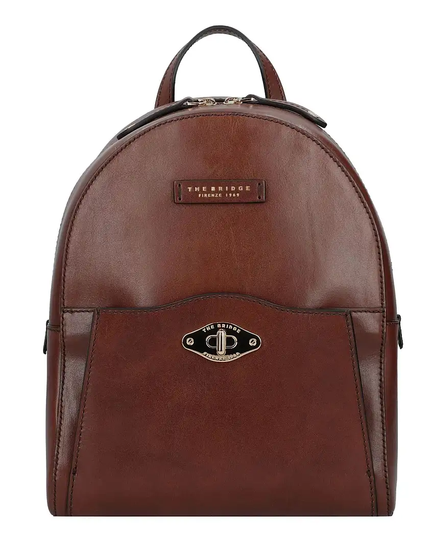 The Bridge Zaino Piccolo Linea Barbara In Pelle Marrone Donna