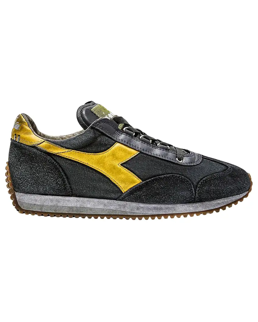 Diadora Heritage Equipe H Dirty Stone Wash Evo Pelle Bovina Nero