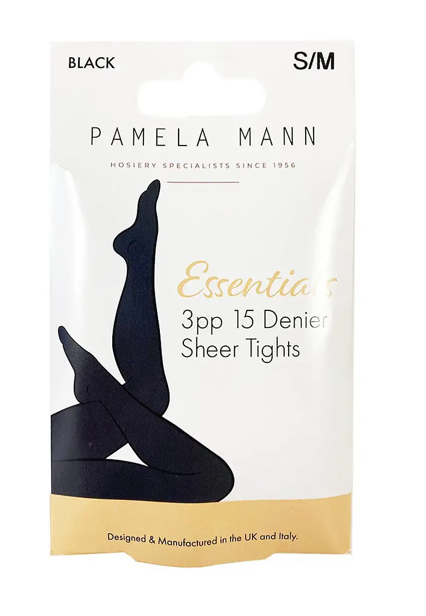 Pamela Mann - 15 Denier Sheer Pack Of 3 Essential Black - Collant