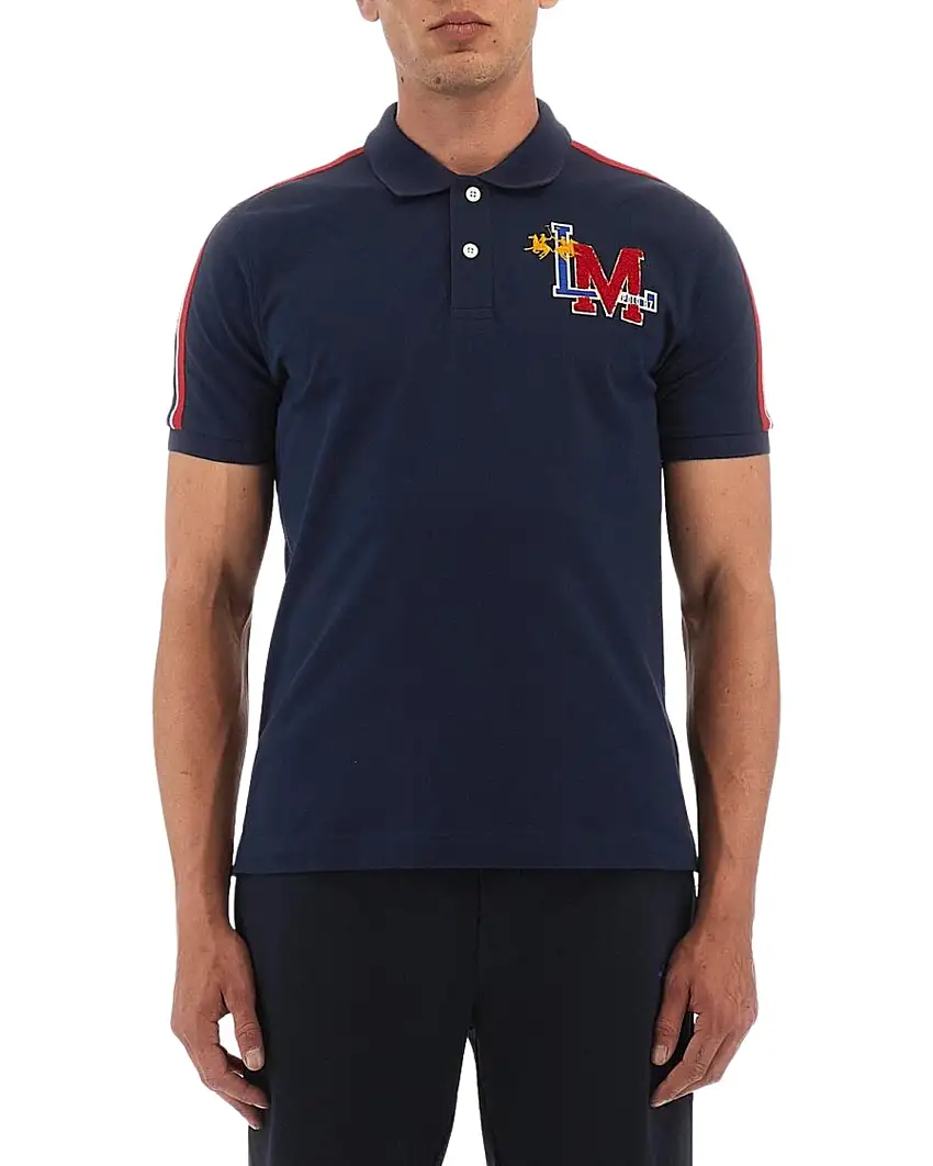 La Martina Polo Manica Corta Wai Regular Fit Blu Cotone