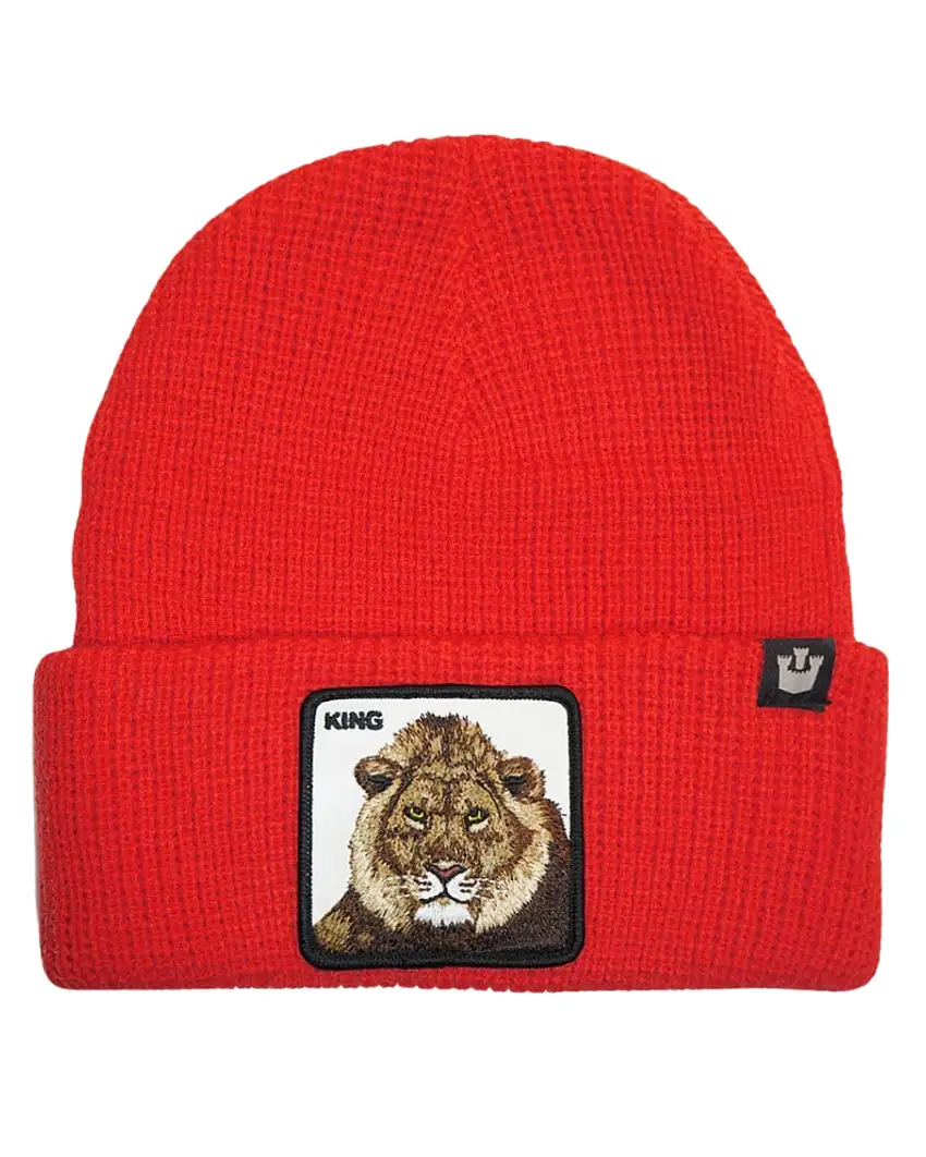 Goorin Bros. Cappello Beanie Hat Cuffia Con Patch Frontale E Logo Su Lato Rosso Unisex