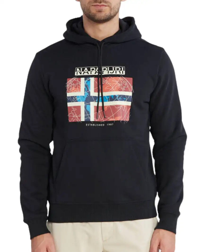 Napapijri Maglia Manica Lunga B-Giuro Cotone Nero