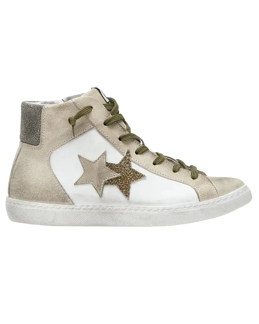 2star Sneakers High 105 Bianco Uomo