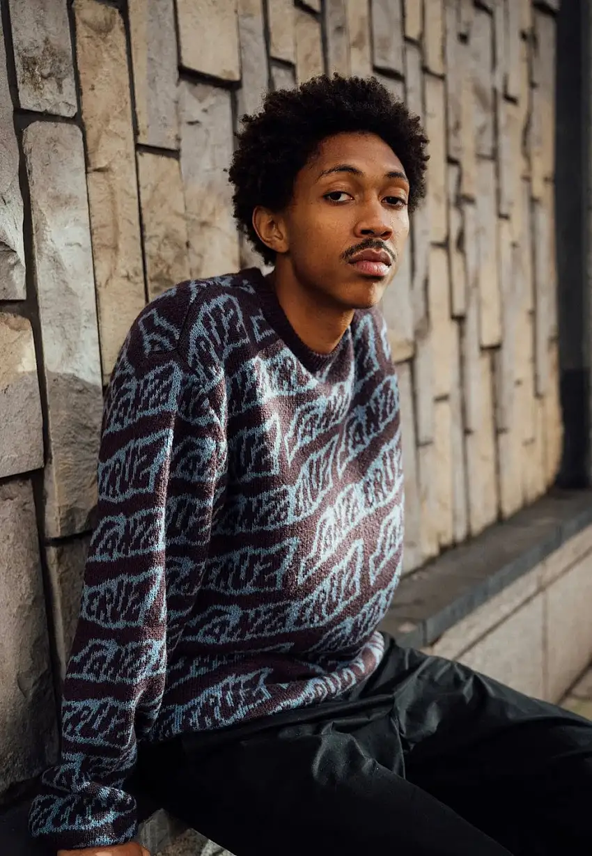 Santa Cruz - Creep Repeat Knit Blackcurrant - Felpa