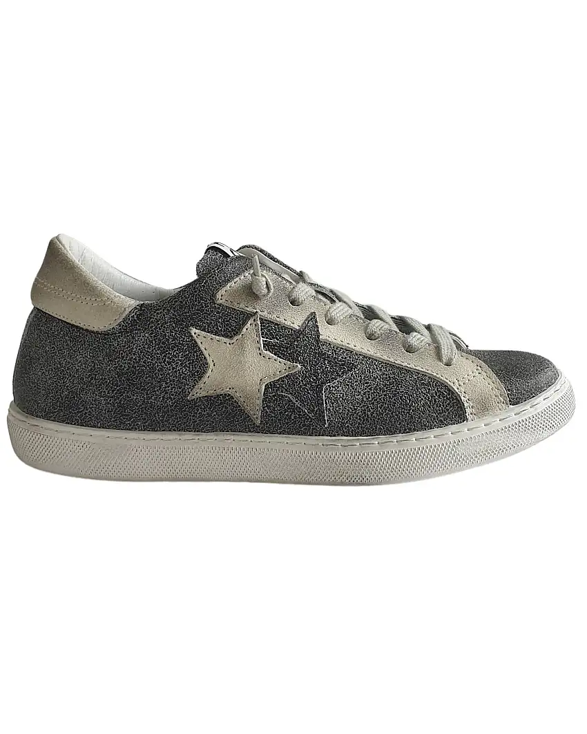 2star Sneaker Low Effetto Crackle Grigio Uomo