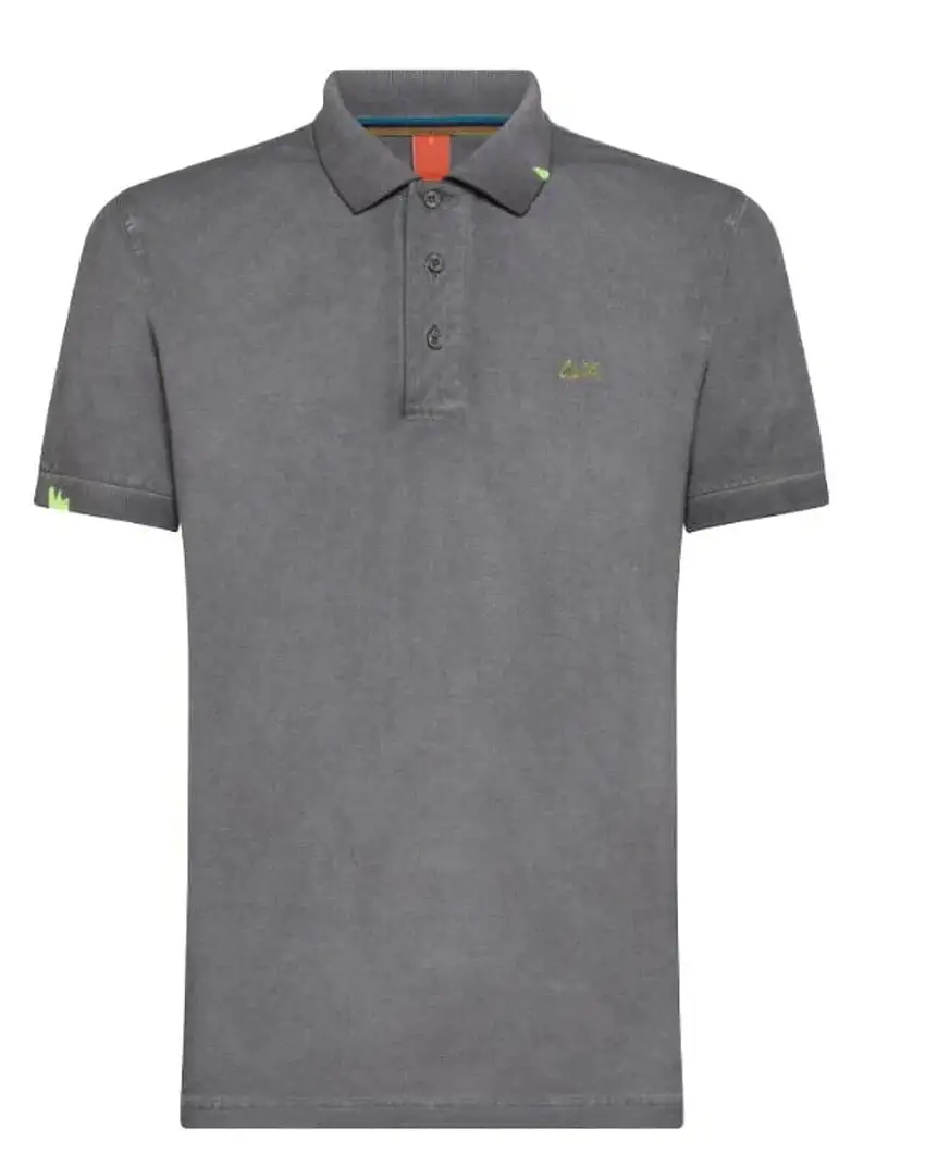Sun68 Polo Lavaggio Used Loghi Cotone Grigio