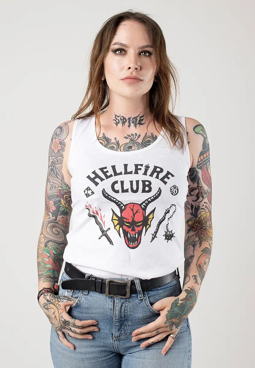 Stranger Things - Hellfire Cut White - Canotta