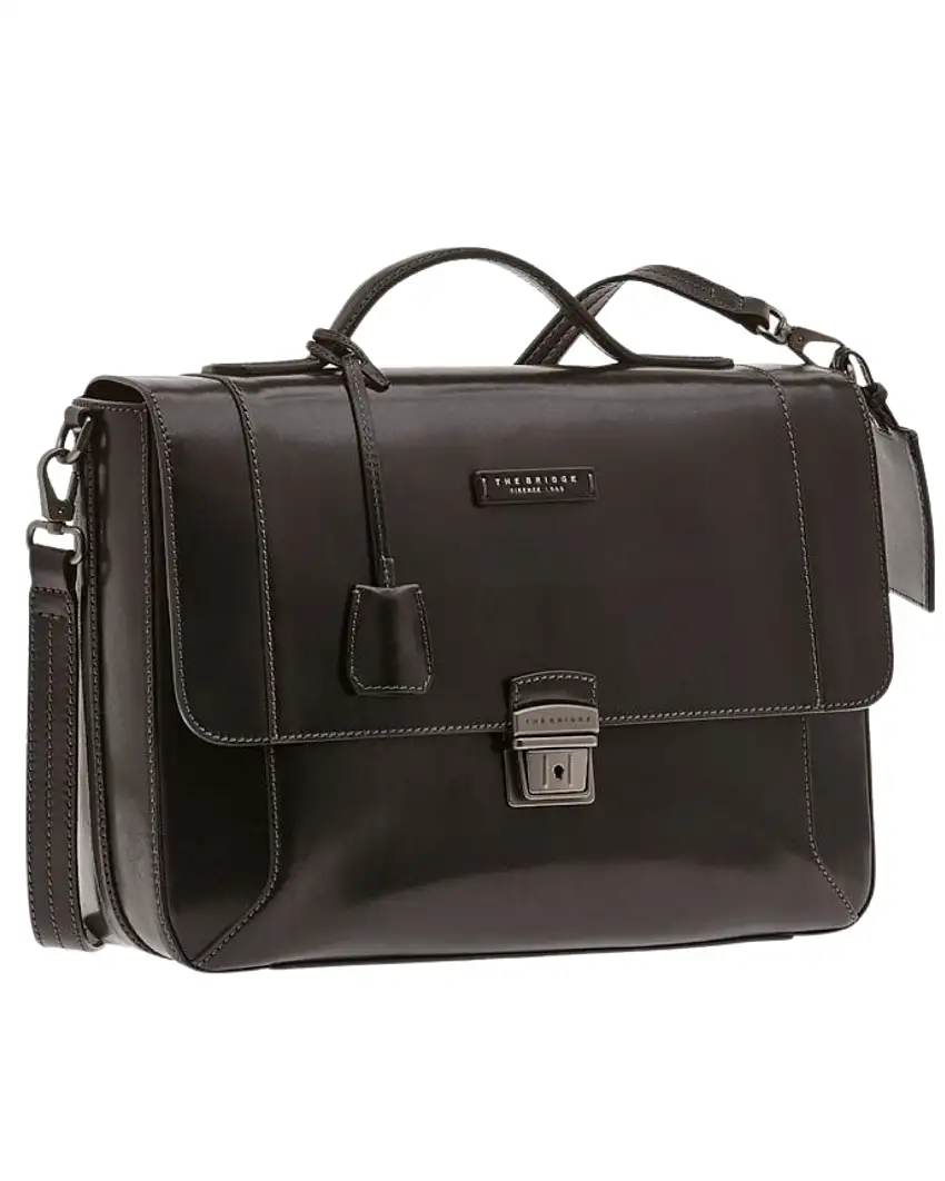 The Bridge Portadocumenti Pc Made In Italy, Pelle 100% Borsa 24ore Nero Unisex